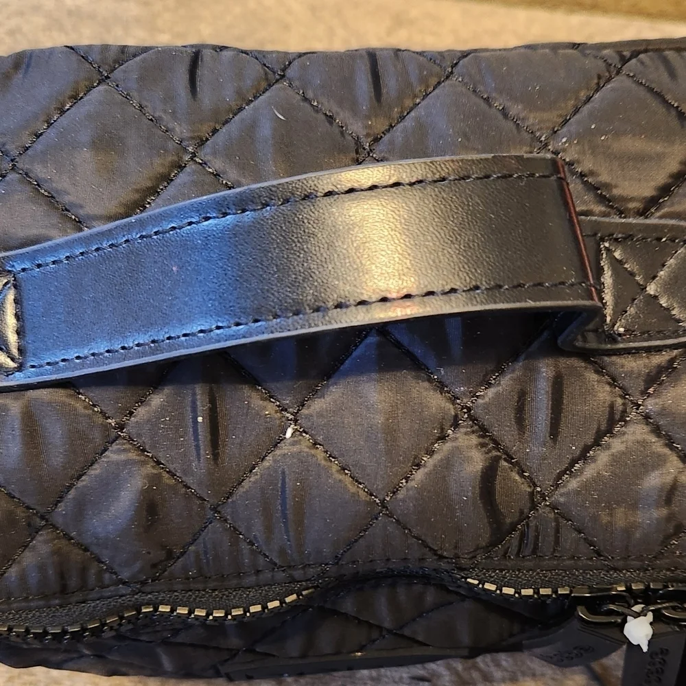 Bebe Black Quilted Women's Cosmetic Bag